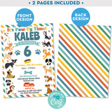 PRINTABLE Puppy Dog Paw-ty Theme Birthday Invitation 5" x 7"