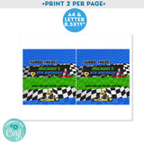 PRINTABLE Go Kart Racing Hershey Bar 1.55oz Wraps Blue & Green