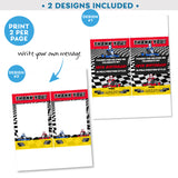 PRINTABLE Go Kart Thank You Cards Red/Yellow - Edit Yourself