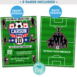 PRINTABLE Soccer Pitch, Ball & Players Birthday Invitation 5" x 7"