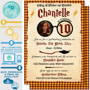PRINTABLE Harry Potter Photo Invitation 5" x 7"