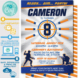 Nerf Party Play Dart Blaster Gun Wars Battle Invitation Invite editable Zazzle Store