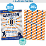 Nerf Party Play Dart Blaster Gun Wars Battle Boy Invitation Invite