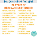 Nerf Dart Grunge Printable Party Decorations Package - Edit in Corjl yourself! 