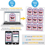 PRINTABLE Ninja Warrior Boy & Girl Blue & Red Favor Tags 2.5" x 3.5"