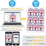 PRINTABLE Ninja Warrior Boys Blue and Red Favor Tags 2.5" x 3.5"