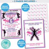 PRINTABLE Ninja Warrior Girls Invitation in Pink and Purple 5" x 7"