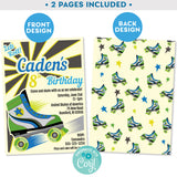 Retro Roller Skate Party Let's Roll Vintage Style Roller Skating Birthday Invitation