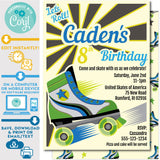Retro Roller Skate Party Let's Roll Vintage Style Roller Skating Birthday Invitation